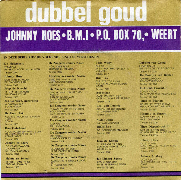 Jerry En Mary Bey - Onder 'n Brug Van Parijs Vinyl Singles Vinyl Very Good (VG) <br> Hoes Good Plus (G+)