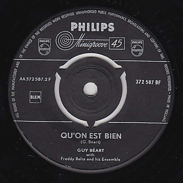 Guy Béart - L'eau Vive Vinyl Singles Vinyl Very Good (VG) <br> Hoes Generic