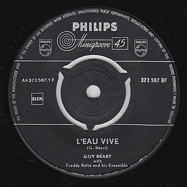 Guy Béart - L'eau Vive Vinyl Singles
