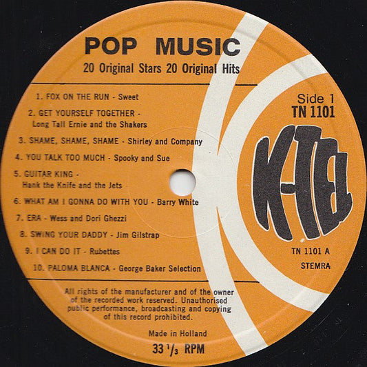 Various - K-Tel's Pop Music (LP) 51778 Vinyl LP Vinyl Zeer Goed / Hoesje Goed "VINYLSINGLES.NL"