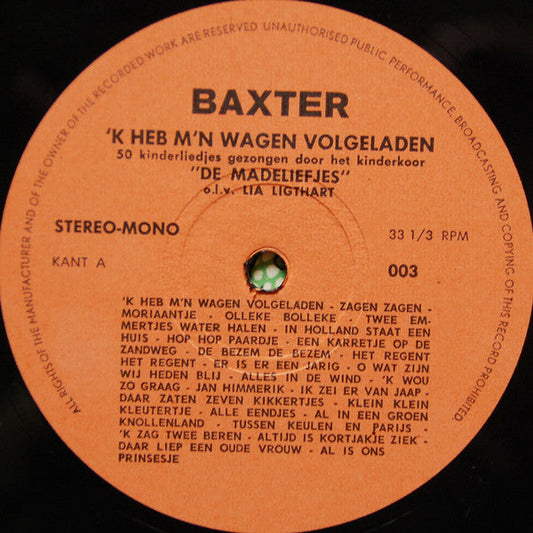 Kinderkoor De Madeliefjes - 'k Heb M'n Wagen Volgeladen (LP) (B-Keus) Vinyl LP Vinyl Zeer Goed / Hoesje Goed "VINYLSINGLES.NL"