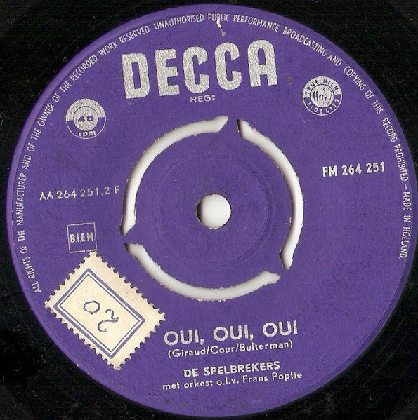 Spelbrekers - Een Sprookje Vinyl Singles Vinyl Very Good (VG) <br> Hoes Good Plus (G+)