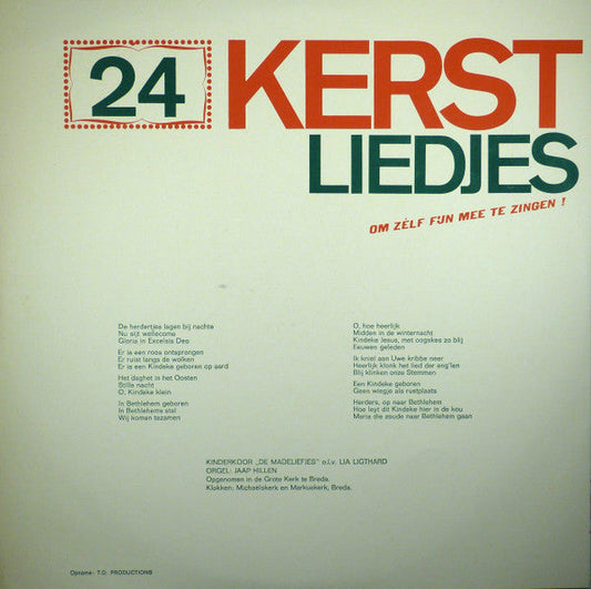 Kinderkoor De Madeliefjes - 24 Kerstliedjes (LP) Vinyl LP Vinyl Zeer Goed / Hoesje Goed "VINYLSINGLES.NL"