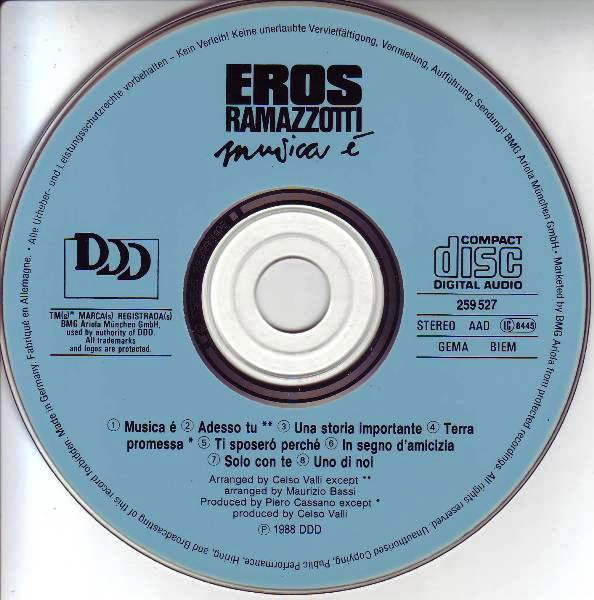 Eros Ramazzotti - Musica É (CD) Compact Disc Goede Staat