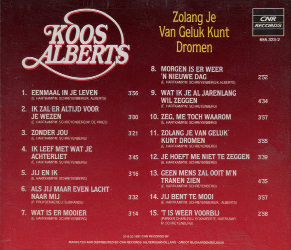 Koos Alberts - Zo Lang Je Van Geluk Kunt Dromen (CD) Compact Disc Goede Staat