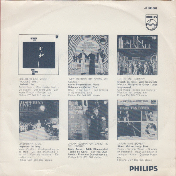 Liesbeth List - Brussel Vinyl Singles Vinyl Very Good (VG) <br> Hoes Good Plus (G+)