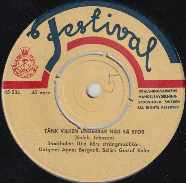 Frälsningsarméns - Skivan Med Sång Och Musik Från Frälsningsarmén Festival Vinyl Singles