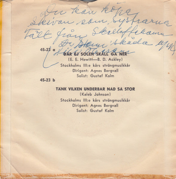 Frälsningsarméns - Skivan Med Sång Och Musik Från Frälsningsarmén Festival Vinyl Singles Vinyl Very Good (VG) <br> Hoes Good Plus (G+)