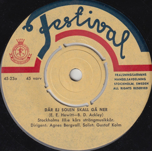 Frälsningsarméns - Skivan Med Sång Och Musik Från Frälsningsarmén Festival Vinyl Singles