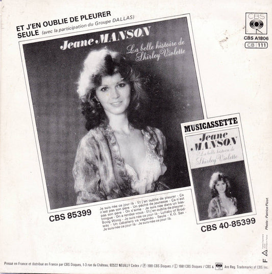 Jeane Manson - Et J'en Oublie De Pleurer Vinyl Singles Vinyl Zeer Goed / Hoesje Goed "VINYLSINGLES.NL"