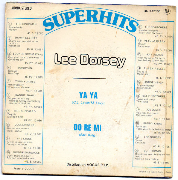 Lee Dorsey - Do Re Mi Vinyl Singles Vinyl Very Good (VG) <br> Hoes Good Plus (G+)