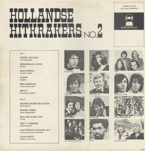 Various - Hollandse Hit Krakers No. * (LP) Vinyl LP Vinyl Very Good (VG) <br> Hoes Good Plus (G+)
