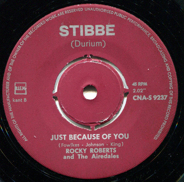 Rocky Roberts & The Airedales - Stasera Mi Butto Vinyl Singles Vinyl Very Good (VG) <br> Hoes Generic