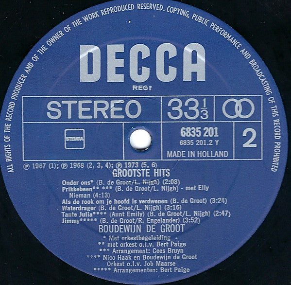 Boudewijn De Groot - Grootste Hits (LP)