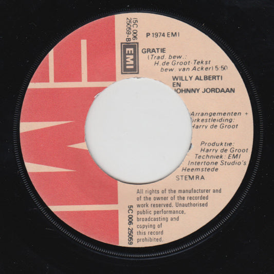 Willy Alberti en Johnny Jordaan - Oh, Zwarte Zigeuner Vinyl Singles Vinyl Zeer Goed / Hoesje Generic "VINYLSINGLES.NL"