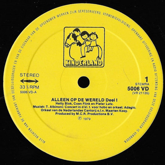 Hetty Blok, Coen Flink, Pieter Lutz - Alleen Op De Wereld (LP)