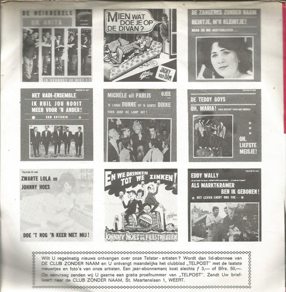 Zangeres Zonder Naam - Karel En Leida Vinyl Singles Vinyl Very Good (VG) <br> Hoes Good Plus (G+)