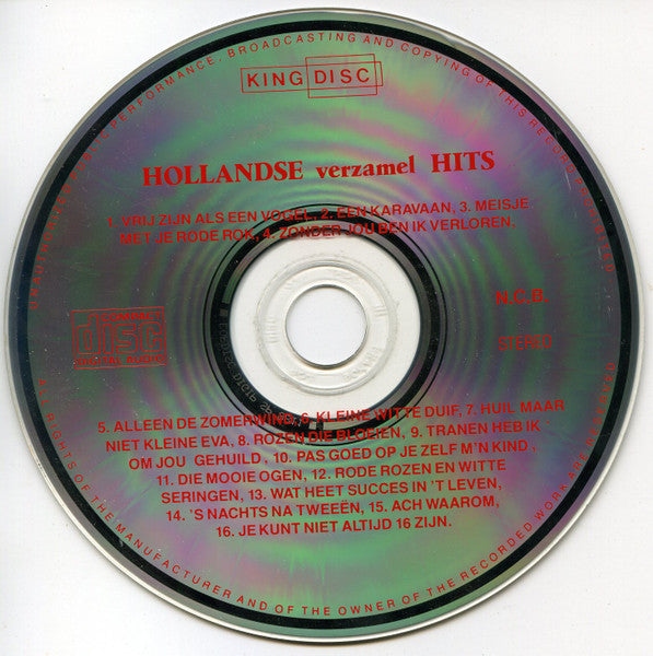 Unknown Artist - Hollandse Verzamel Hits (CD) Compact Disc Goede Staat