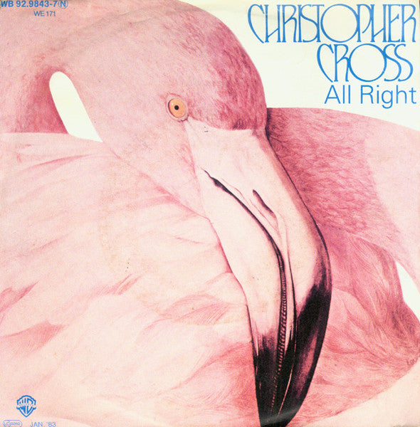 Christopher Cross - All Right Vinyl Singles Vinyl Very Good (VG) <br> Hoes Good Plus (G+)