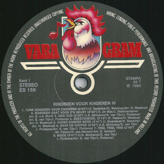 Kinderen voor Kinderen - Kinderen Voor Kinderen 4 (LP) Vinyl LP Vinyl Zeer Goed / Hoesje Goed "VINYLSINGLES.NL"