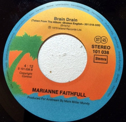 Marianne Faithfull - The Ballad Of Lucy Jordan Vinyl Singles Vinyl Very Good (VG) <br> Hoes Generic
