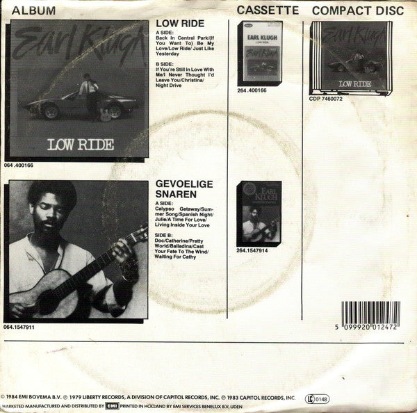 Earl Klugh - Back In Central Park Vinyl Singles Vinyl Very Good (VG) <br> Hoes Good Plus (G+)