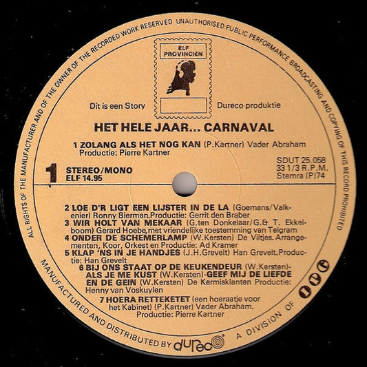 Various - De Feestplaat Van Het Jaar (LP) Vinyl LP Vinyl Zeer Goed / Hoesje Goed "VINYLSINGLES.NL"