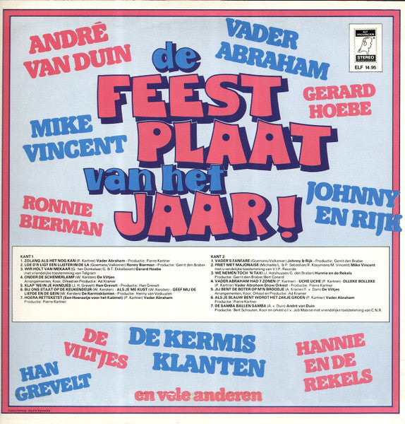 Various - De Feestplaat Van Het Jaar (LP) Vinyl LP Vinyl Very Good (VG) <br> Hoes Good Plus (G+)