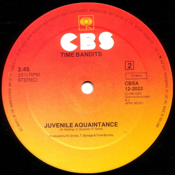 Time Bandits - Live It Up (Maxi-Single) Maxi-Singles Vinyl Very Good (VG) <br> Hoes Good Plus (G+)