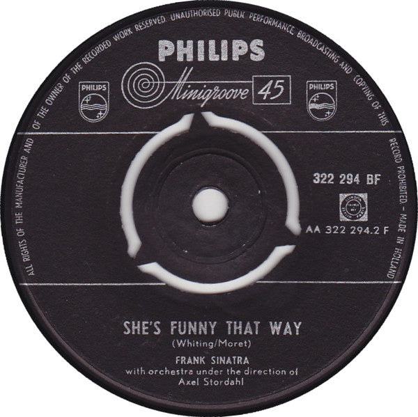 Frank Sinatra - Nancy Vinyl Singles Vinyl Very Good (VG) <br> Hoes Good Plus (G+)