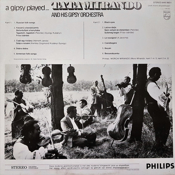 Tata Mirando And His Gipsy Orchestra - A Gipsy Played (LP) Vinyl LP Vinyl Very Good (VG) <br> Hoes Good Plus (G+)