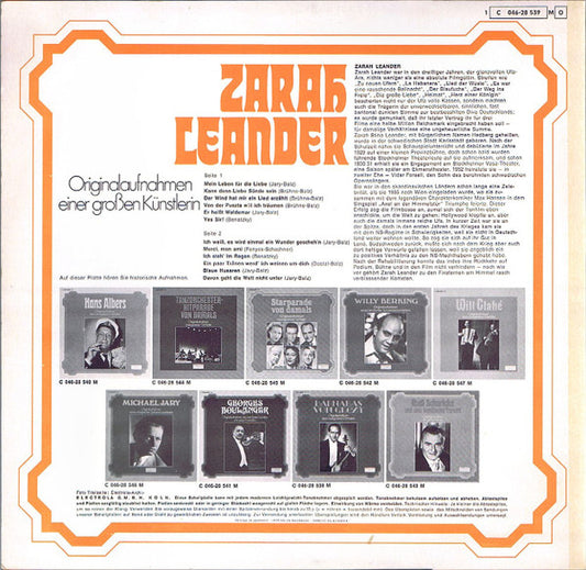 Zarah Leander - Originalaufnahmen Einer Großen Künstlerin (LP) Vinyl LP Vinyl Zeer Goed / Hoesje Goed "VINYLSINGLES.NL"