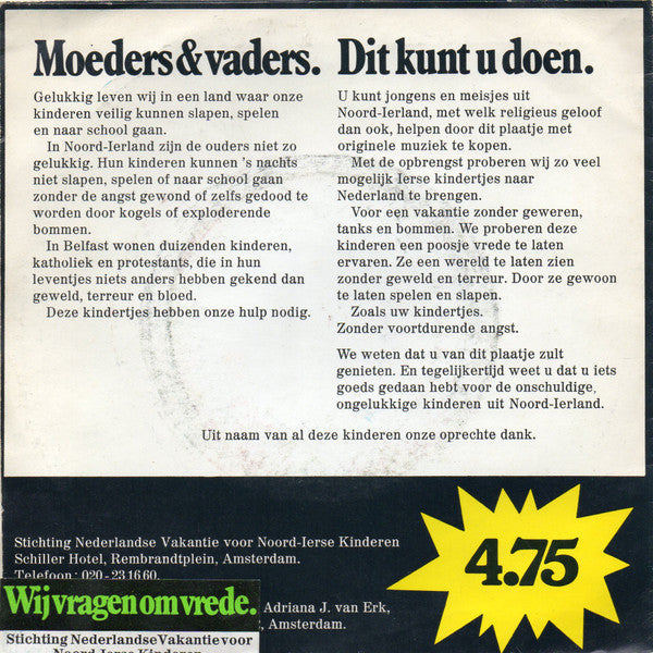 Unknown Artist - Wij Vragen Om Vrede 41297 Vinyl Singles Vinyl Very Good (VG) <br> Hoes Good Plus (G+)
