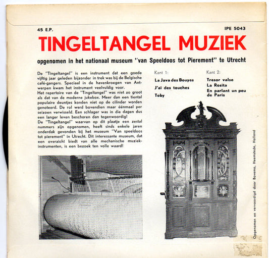 Tingeltangel - Tingel Tangel Muziek Vinyl Singles EP Vinyl Zeer Goed / Hoesje Goed "VINYLSINGLES.NL"