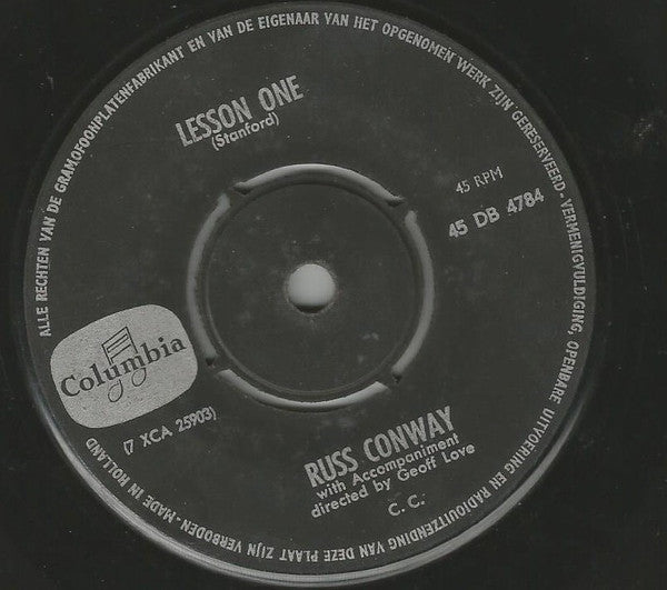 Russ Conway - Lesson One Vinyl Singles Vinyl Very Good (VG) <br> Hoes Generic
