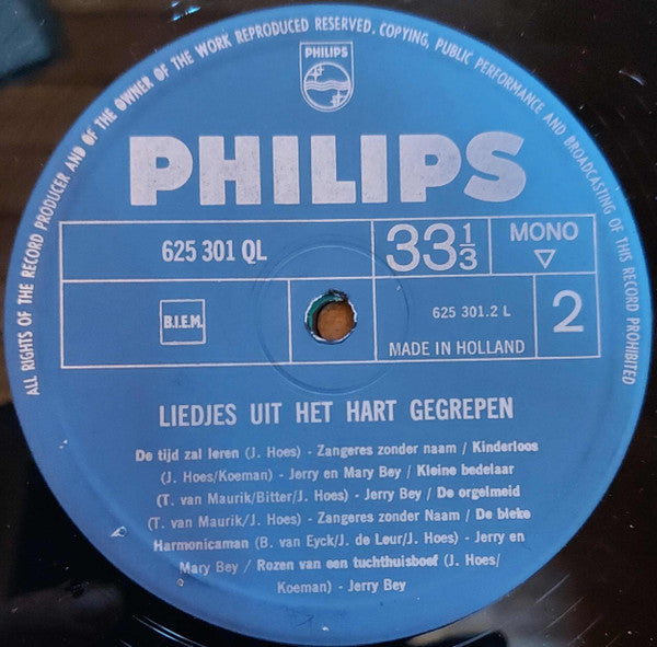 Zangeres Zonder Naam en Jerry En Mary Bey - Liedjes Uit Het Hart Gegrepen (LP) (B-Keus)) Vinyl LP Vinyl Goed / Hoes Redelijk