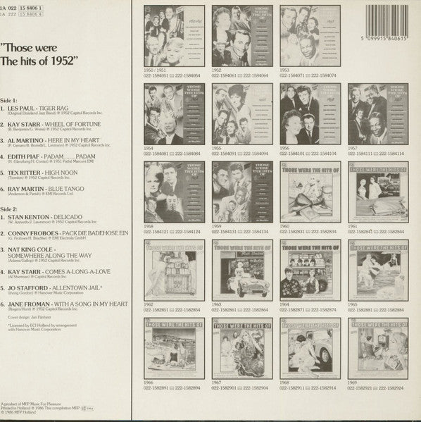 Various - Those Were The Hits Of (LP) Vinyl LP Vinyl Very Good (VG) <br> Hoes Good Plus (G+)