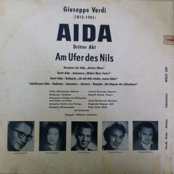 Leonie Rysanek, Rudolf Schock, ... - Giuseppe Verdi: Aida, Der Dritte Akt (Nilakt) (**") Vinyl LP 10" Vinyl (VG) <br> Hoes (G+)
