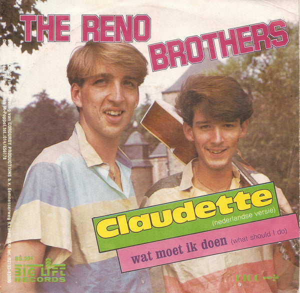 Reno Brothers - Claudette Vinyl Singles Vinyl Very Good (VG) <br> Hoes Good Plus (G+)