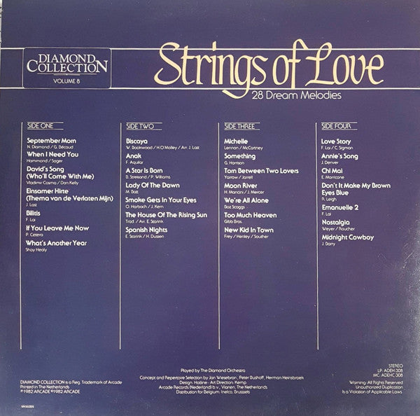 Diamond Orchestra - Strings Of Love (LP) Vinyl LP Dubbel Vinyl Very Good (VG) <br> Hoes Good Plus (G+)