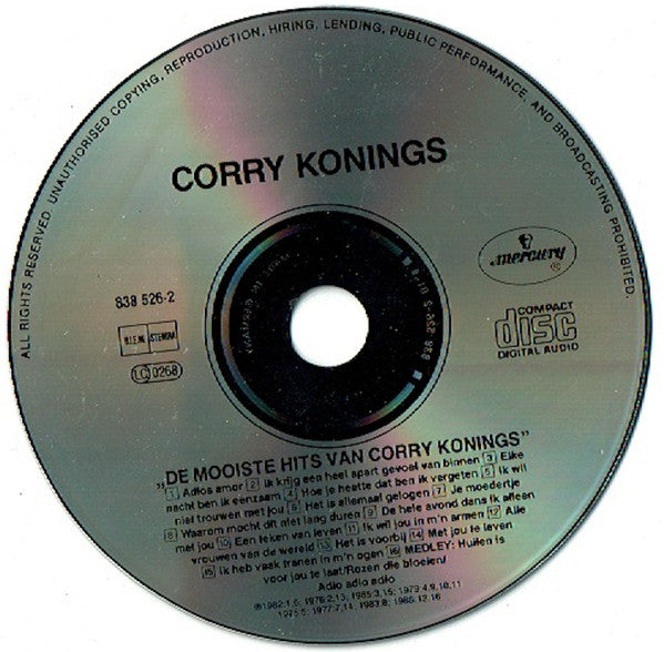 Corry Konings - De Mooiste Hits Van Corry Konings (CD) Compact Disc Vinyl Very Good (VG) <br> Hoes Good Plus (G+)