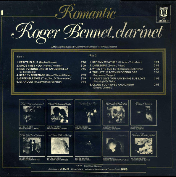 Roger Bennet - Romantic Roger Bennet (LP) Vinyl LP Vinyl Very Good (VG) <br> Hoes Good Plus (G+)