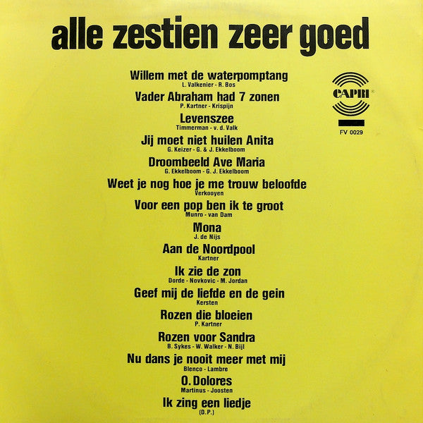 Various - Alle Zestien Zeer Goed (LP) Vinyl LP Vinyl Very Good (VG) <br> Hoes Good Plus (G+)