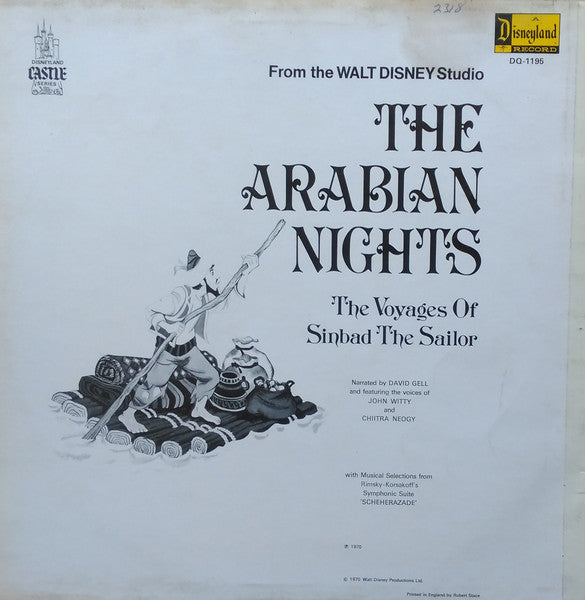 David Gell, Chiitra Neogy, John Witty - The Arabian Nights (LP) Vinyl LP Vinyl Very Good (VG) <br> Hoes Good Plus (G+)