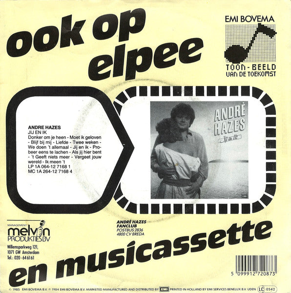 André Hazes - Ik Meen 't Vinyl Singles Vinyl Very Good (VG) <br> Hoes Good Plus (G+)