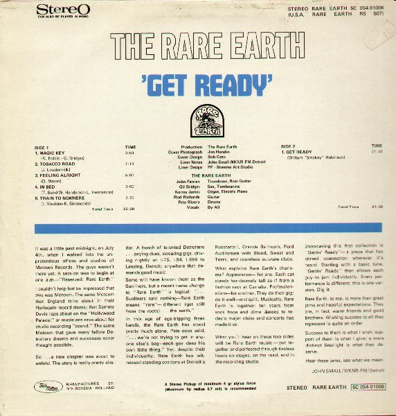 Rare Earth - Get Ready (LP) Vinyl LP Vinyl (VG) <br> Hoes (G+)