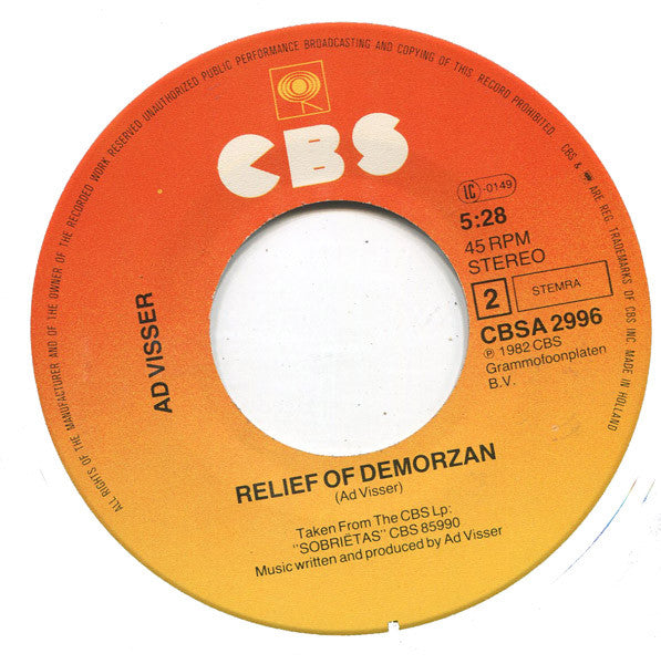 Ad Visser & Daniel Sahuleka - Giddyap A Gogo Vinyl Singles Vinyl Very Good (VG) <br> Hoes Good Plus (G+)