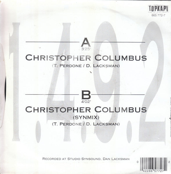 1.4.9.2. - Christopher Columbus Vinyl Singles Vinyl Very Good (VG) <br> Hoes Good Plus (G+)