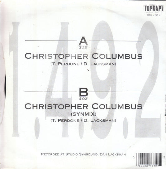 1.4.9.2. - Christopher Columbus Vinyl Singles Vinyl Zeer Goed / Hoesje Goed "VINYLSINGLES.NL"