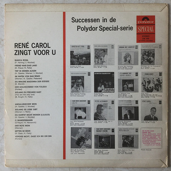 René Carol – René Carol Zingt Voor U (LP) Vinyl LP Vinyl Very Good (VG) <br> Hoes Good Plus (G+)